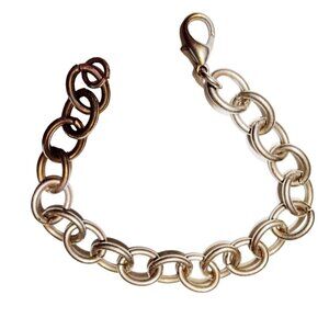 Chain Bracelet Silver Tone Metal Cable Link 6 inch